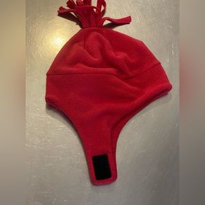 Red fleece hat